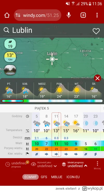 zenek-stefan1 - @sztach: To który model pogodowy wybrać? Dwa pierwsze to model europe...