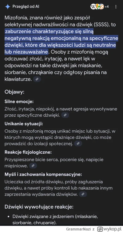 GrammarNazi - @PfefferWerfer to przeczytaj sobie chociaż cokolwiek o mizofonii, a nie...