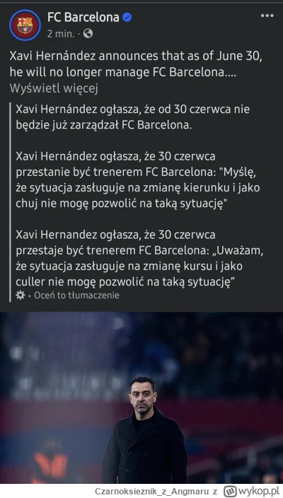 CzarnoksieznikzAngmaru - #fcbarcelona #barca #xavi #mecz