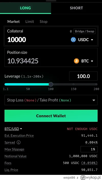 emjot86 - @gruby55: gains.trade pozycja na $1 000 000, spread to 0.004%

Te giełdy to...