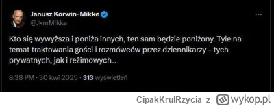 CipakKrulRzycia - #polityka #kanalzero #stanowski 
I po co Ci to Stanowski było? Rozj...