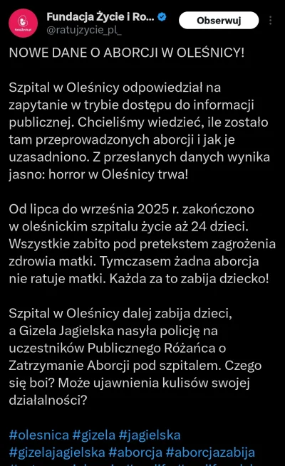Jabby - "Zadna aborcja nie ratuje życia matki". Czy oni są normalni? Potwory w ludzki...