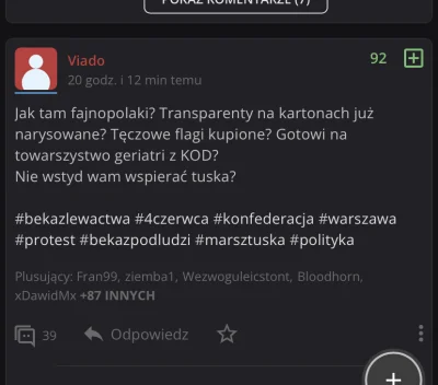 oraczNieDobrocz - @Viado: w dupie a nie na marszu byłeś chłopcze