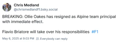 QRQ - #f1 Oakes zrezygnował z posady w Alpine. Briatore nowym szefem. 
xD