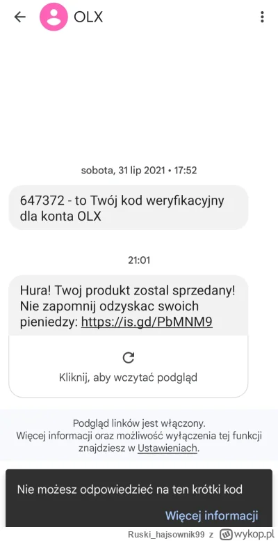 Ruski_hajsownik99 - Dodałem dzisiaj na olx ofertę sprzedaży laptopa. 
Chwilę po dodan...