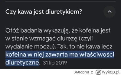 360obrot - kofeina podobnie jak alkohol jest diuretykiem.