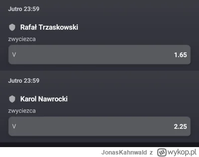 JonasKahnwald - Kursy na zwycięstwo Trzaskowskiego coraz niższe. Mamy to!
#polityka #...