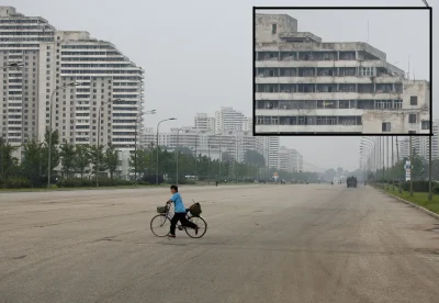 Raf_Alinski - Wieżowiec w Korei Północnej z daleka wyglądający na całkiem nowoczesny ...