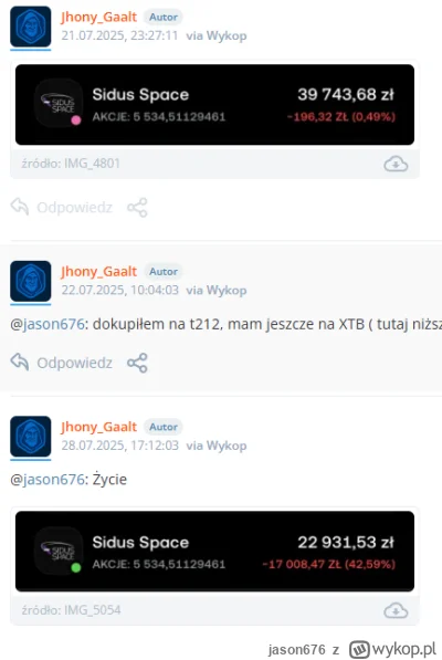 jason676 - #gielda @Jhony_Gaalt wie ktoś czy chłop żyje? Od tamtego czasu spółka zwal...