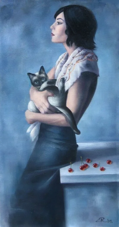 GARN - #sztuka #art #malarstwo #obrazy autor: Ema Radovanović | Siamese and She | 200...