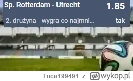 Luca199491 - PROPOZYCJA 04.06.2023
Spotkanie: Sparta Rotterdam - Utrecht
Bukmacher: S...