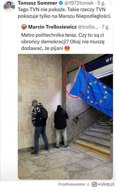 PrzeKomentator - Kijek nie pasuje do reszty flagi, kurtki zimowe w czerwcu?
EEE tam, ...