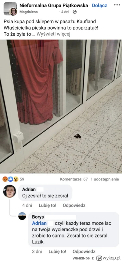 WielkiNos - Tak się właśnie kończy pozwolenie wprowadzania psów do sklepów i galerii....