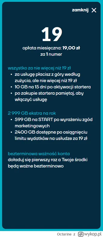 Octarine - @Djelon: Dzięki, nigdy nie zużywam całości, może i 20GB na miesiąc by wyst...