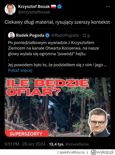 CipakKrulRzycia - #bosak #powodz #polityka #pytanie 
Trochę już nie ogarniam. Dlaczeg...