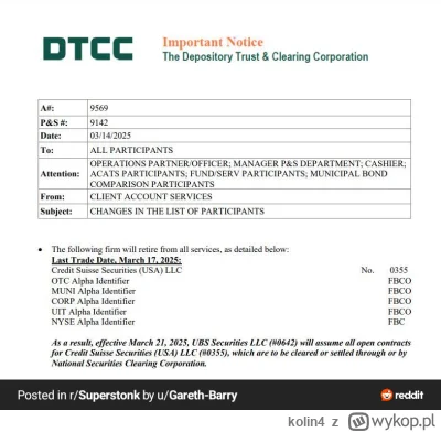 kolin4 - Ciekawe czy trupy Credit suisse  zaczna wypadac z szafy po 21 ( ͡° ͜ʖ ͡°)
#g...