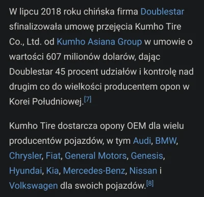 TrionicSe7en - Od blisko dekady rządzą tam Chińczycy, kumho zawsze było słabe, taki b...
