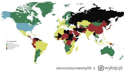 nieocenzurowany88 - Mapa travel advisory dla obywateli USA. To amerykański odpowiedni...