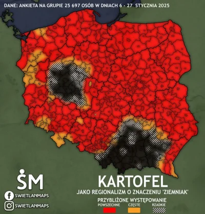 fir3fly - @KollA: w moim odczuciu poza wlkp "kartofla" używa się o wiele częściej.