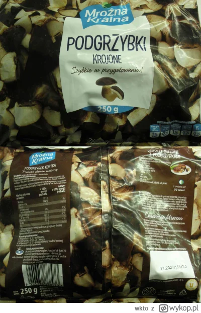 wkto - #listaproduktow
#podgrzybkimrozone krojone Mroźna Kraina #biedronka
pochodzeni...