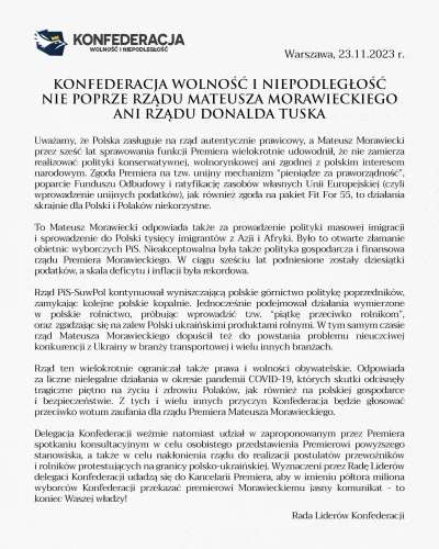 NijuGMD - Manipulacja - Konfederacja NIE POPRZE rządu Morawieckiego