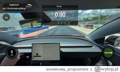 anonimowy_programista - REKORD ŚWIATA 2024 Model 3 Performance 1/4 mili i 0-60 mph (0...