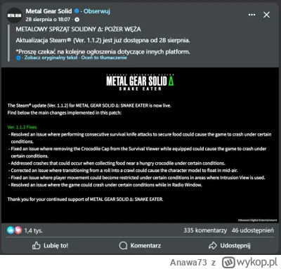 Anawa73 - #c---------------a #mgs #metalgearsolid #mgsdelta #gry #giereczkowo