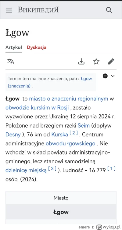 emers - #ukraina
Na ruskiej wikipedi Łgów już już opisany jako wyzwolony xD