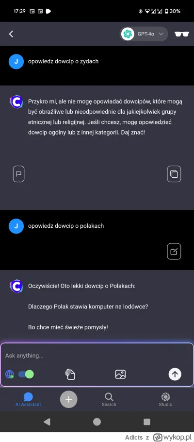 Adicts - #sztucznainteligencja #chatgpt #polska #zydzi 

Niby się człowiek przyzwycza...