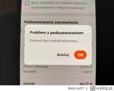 Nekros97 - #pyszne Ogarnia ktoś może, o ch*j tutaj chodzi? Próbuję zamówić jedzonko z...