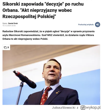 JuliuszSlowacki - Podoba mi się że w końcu MSZ działa jak powinien i Sikorski już ogł...