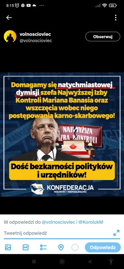 szurszur - Konfederajca ostro o Banasiu - dymisja i postawienie go przed sądem.

#pol...