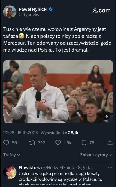 huncwot_ - Nikt z rolników w Europie nie chce mercosur.
Dlatego, go podpiszemy a pote...