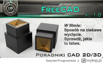 InzynierProgramista - FreeCAD - wycięcie trójkątne z pochyleniem ścian - poradnik CAD...