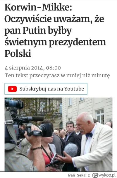 Ivan_Sekal - @Wilczynski: tylko Jego Ekscelencja Włodzimierz Putin!!!