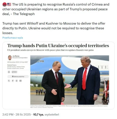 JPRW - Jest nowy pomysł Bardzo Stabilnego Geniusza. Uznamy rosyjską okupację terenów ...