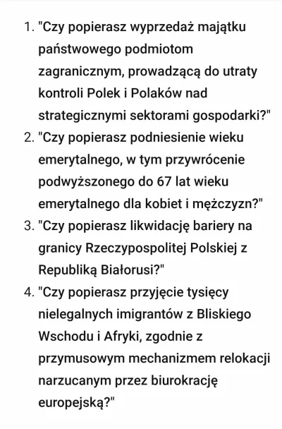 pogop - Przypominam pytania w referendum przemyconym przy okazji wyborów parlamentarn...