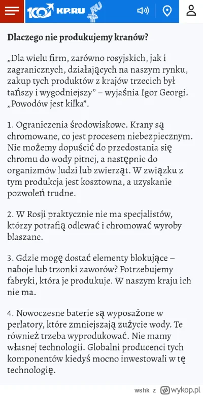 wshk - Dlaczego nie produkujemy kranów?

komsomolska prawda, 31 mają 2022, sankcje ni...