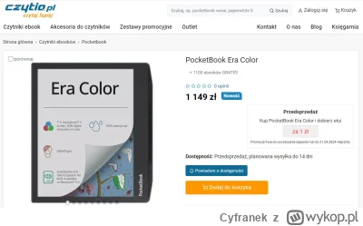 Cyfranek - Czytnik PocketBook Era Color z kolorowym ekranem o przekątnej 7 cali w naj...