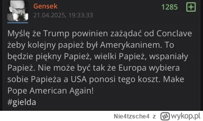 Nie4tzsche4 - To będzie wielki papież, wspaniały papież 

#papiez #konklawe #usa #tru...
