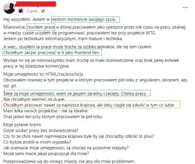 Volantie - Przebranżowienie sie do IT odcinek  2138.

-> Żeby była jasność, ja nie ne...