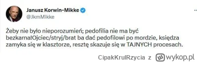CipakKrulRzycia - #korwin #bekazkonfederacji #polityka #pedofilia #pytanie #pedofilew...