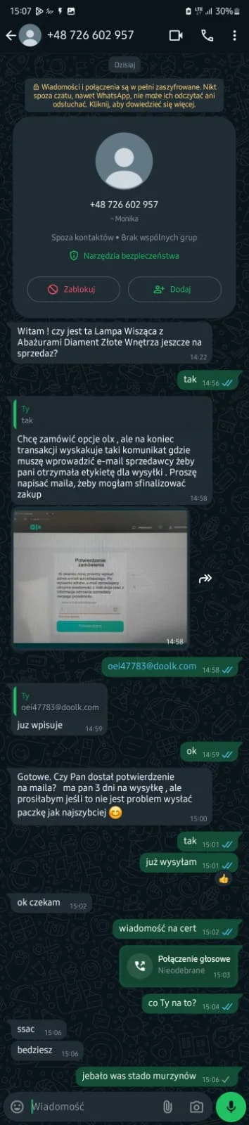 kotvi - #oszustwo #scam #cert #policja #olx

małpy ciągle próbują, szkoda że pewnie w...