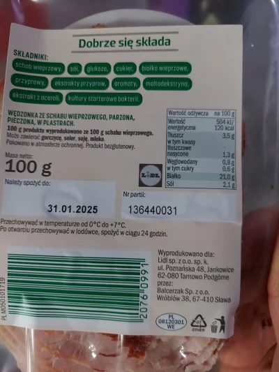 toresh - Inna wędlina z Lidla bez azotynu, w smaku  mocno słone więc pewnie ilością s...