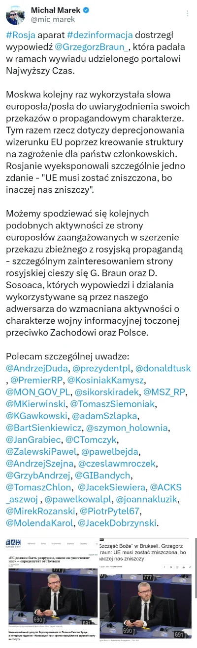 officer_K - Brawo grzegorzu "ruski grzesiu" braunie! W EU też działasz dla chwały mat...