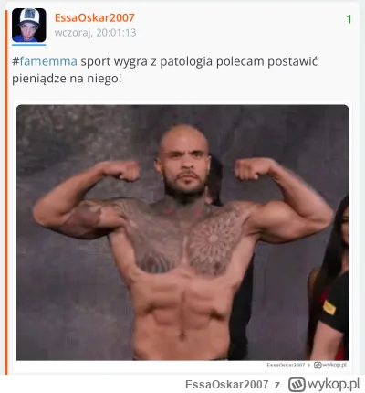 EssaOskar2007 - #famemma Wczoraj ostrzegałem mowilem grać widziałem że wygra dobro za...