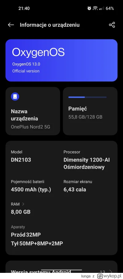 lunga - #oneplus #nord2 5g wreszcie dostał #android13