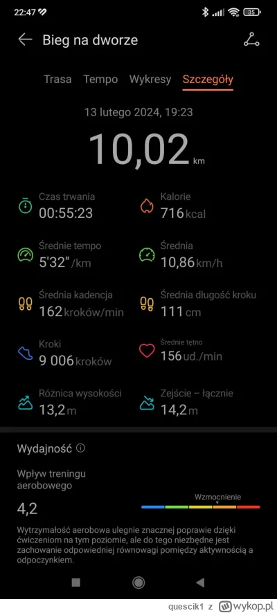 quescik1 - Cześc, 
Muszę się pochwalić życiówką. Wcześniej jak biegałem taki dystans,...