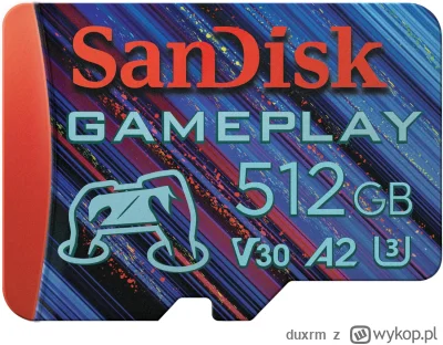 duxrm - Wysyłka z magazynu: PL
Karta pamięci SanDisk GamePlay-Design R190/W130 microS...
