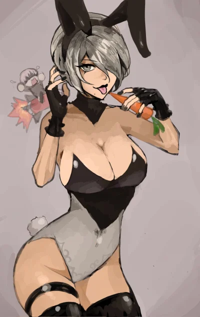 jan-chrzciciel - Dzisiaj 2B w stroju króliczka z dość dużym biustem ( ͡° ͜ʖ ͡°) 

#gr...